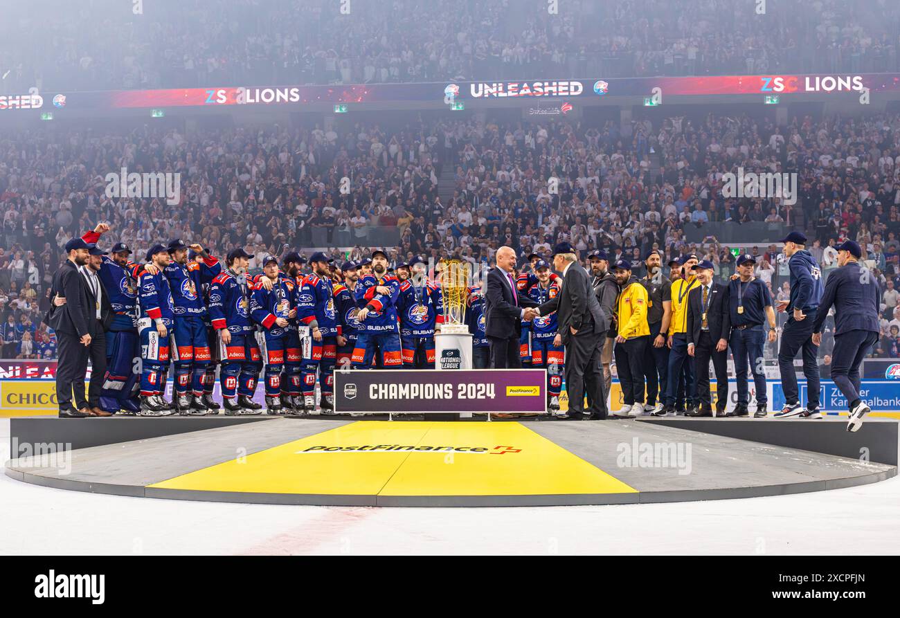 Zsc Ice Rink Zurich, Switzerland, 30th Apr 2024: The ZSC Lions are Swiss champions ...