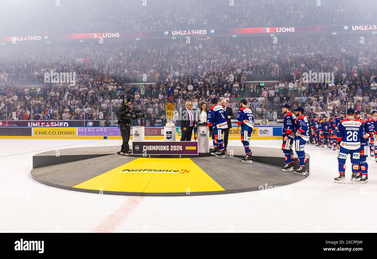 Zsc Ice Rink Zurich, Switzerland, 30th Apr 2024: The ZSC Lions are Swiss champions ...