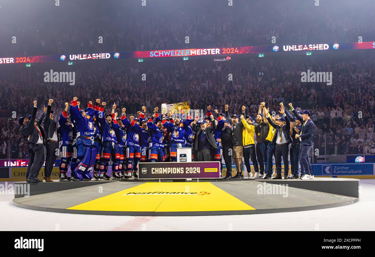 Zsc Ice Rink Zurich, Switzerland, 30th Apr 2024: The ZSC Lions are Swiss champions ...