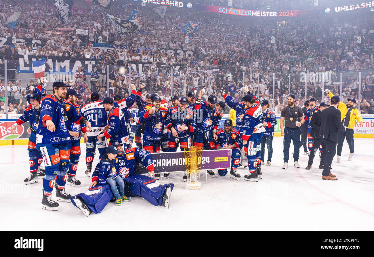 Zsc Ice Rink Zurich, Switzerland, 30th Apr 2024: The ZSC Lions are Swiss champions ...