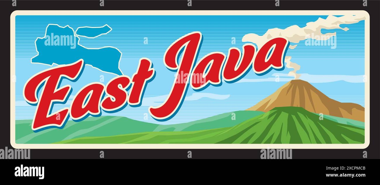 East Java province or region in Indonesia, Indonesian territory. Vector ...