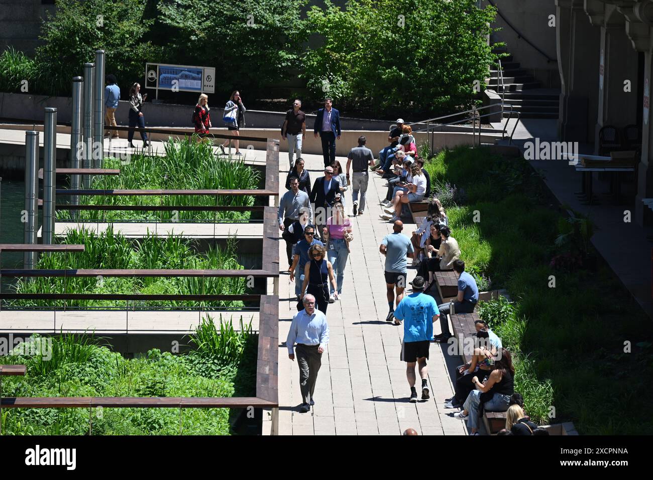 Chicago riverwalk floating gardens hires stock photography and images