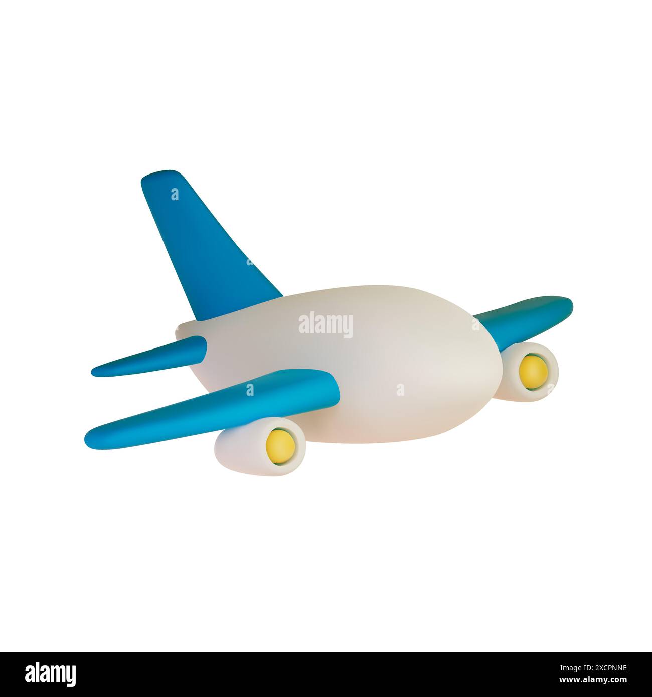 Realistic render airplane isolated on white background. 3D cartoon plane travel concept. Vector illustration Stock Vector