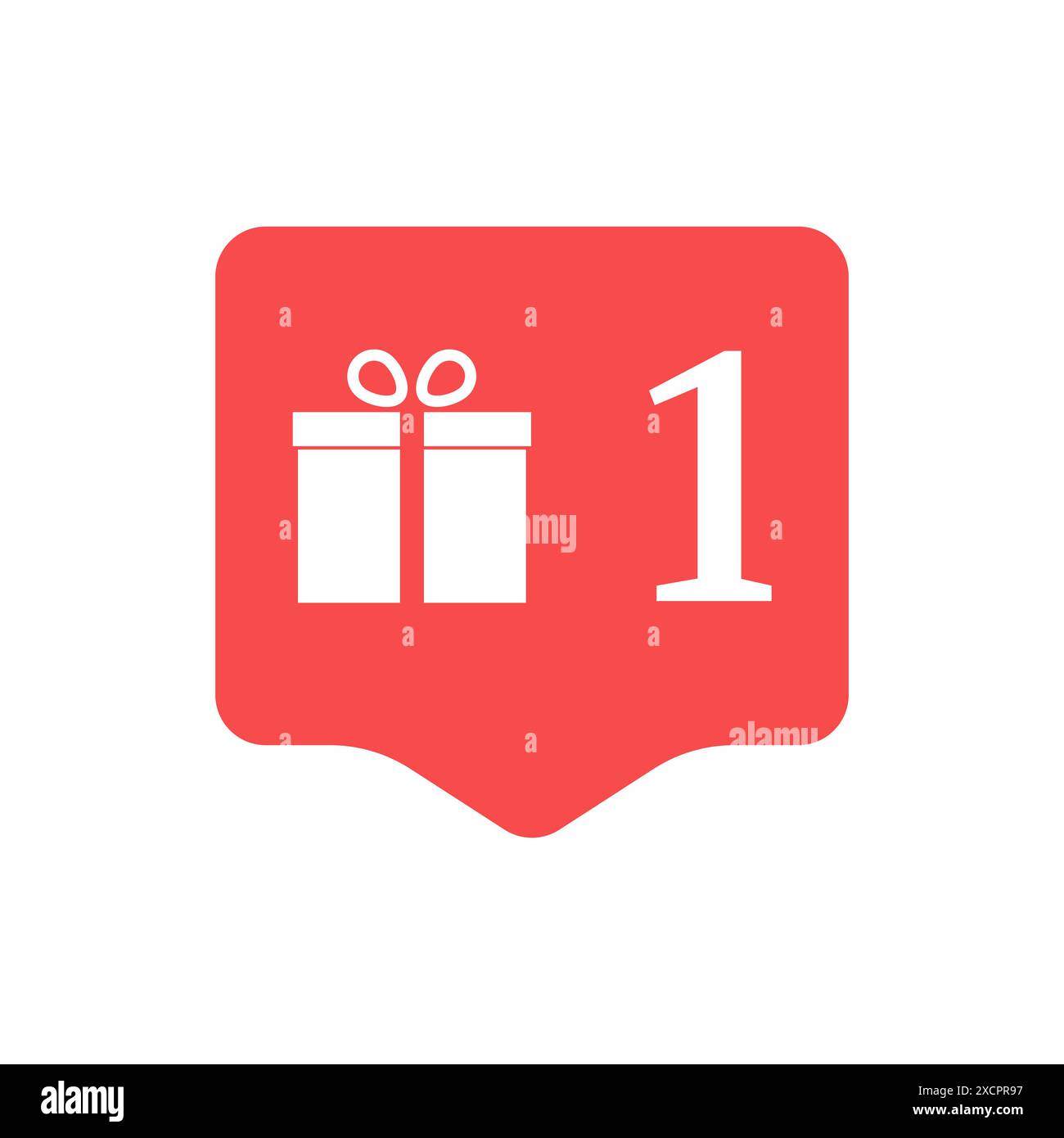 Notification in Social Media. One gift. Vector illustration. Stock Vector