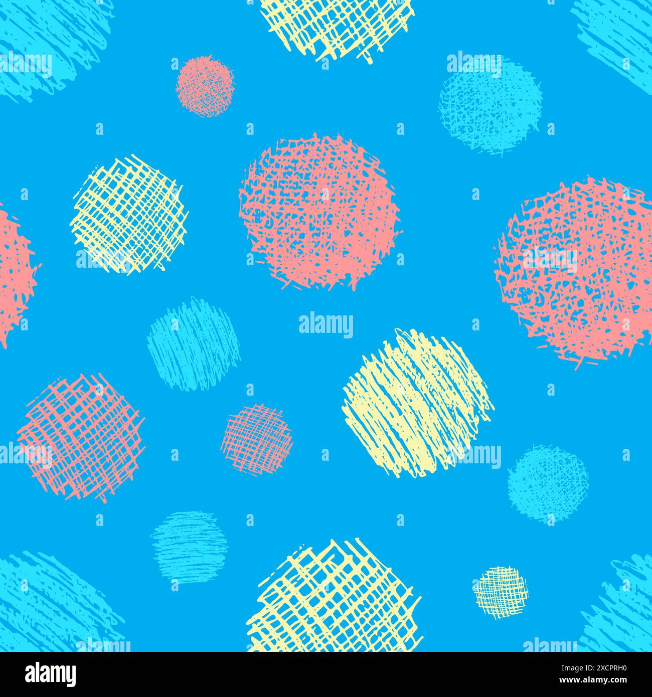 Seamless pattern with hand drawn scribble smear circle. Abstract grunge texture. Vector illustration Stock Vector