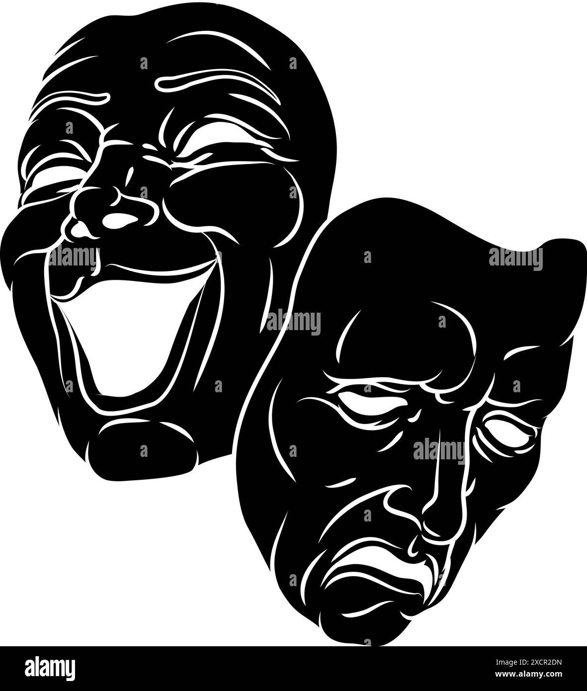 Theater Or Theatre Drama Comedy And Tragedy Masks Stock Vector