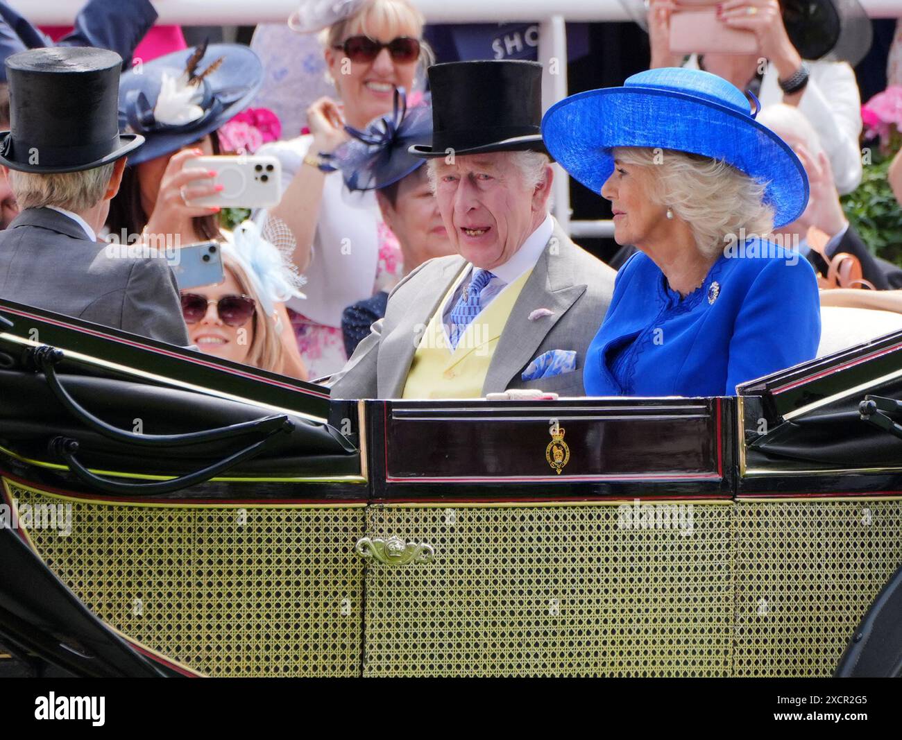 King Charles III and Queen Camilla arrive on day one of Royal Ascot at ...