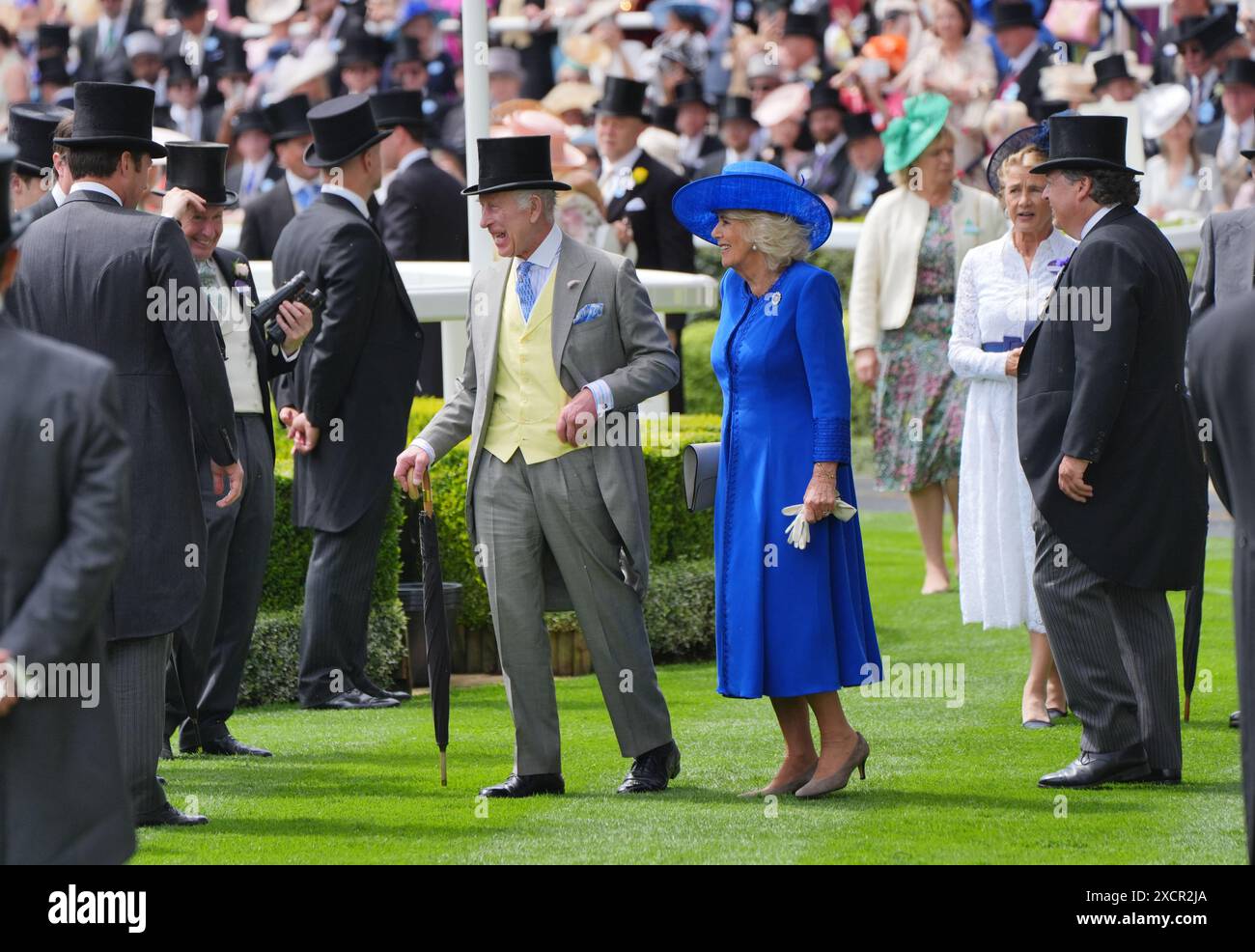 King Charles III and Queen Camilla arrive on day one of Royal Ascot at ...
