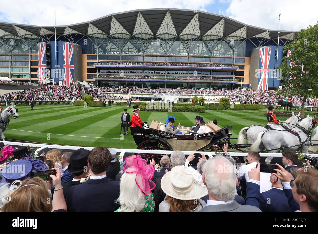Ascot, UK. 18th June, 2024. Royal Ascot 2024. Ascot Racecourse. Racegoers and Royals attend day