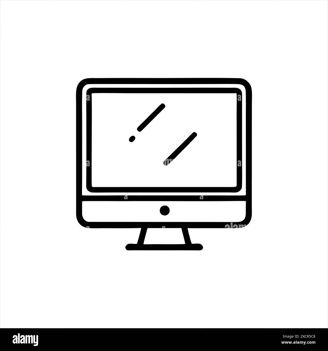 Simple computer desk monitor Black and White Stock Photos & Images - Alamy
