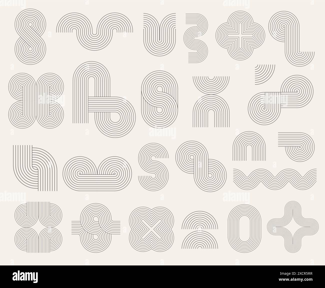 Abstract Geometric Linear background design collection. Bauhaus modern ...
