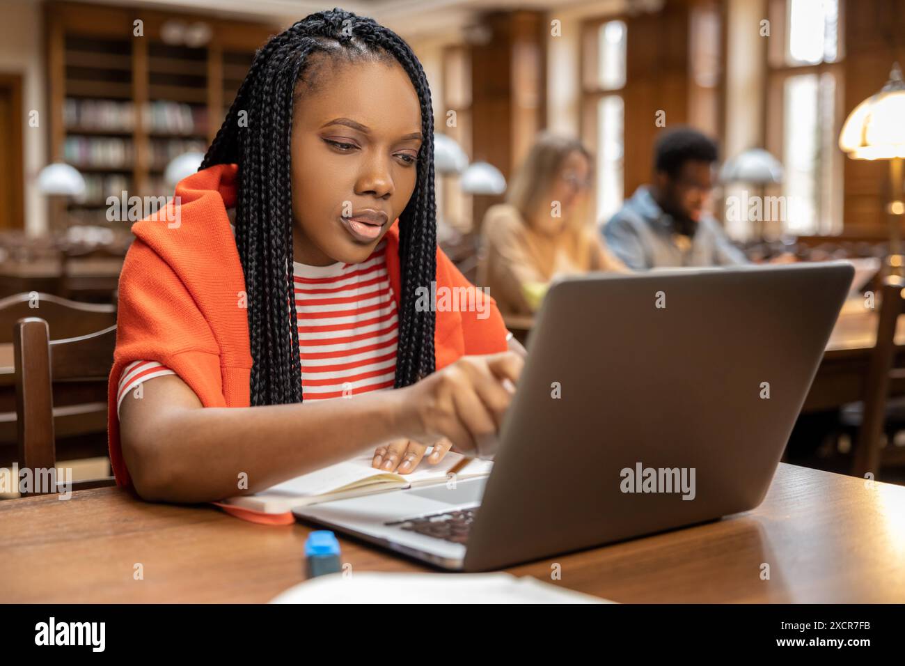 Focused african american woman dreadlocks hi-res stock photography and ...