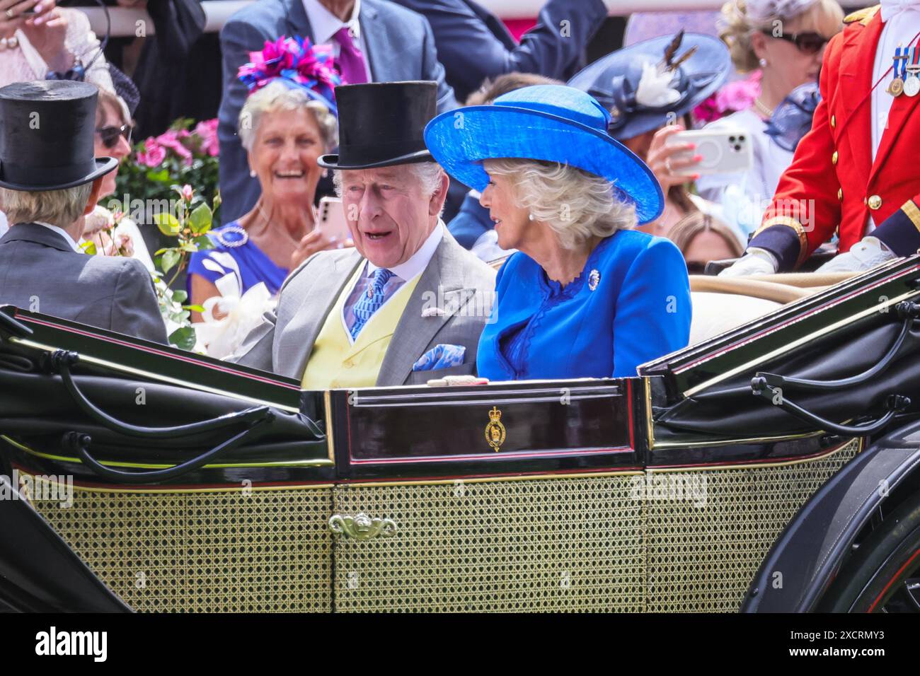 Ascot, Berkshire, UK. 18th June, 2024. King Charles III and Queen