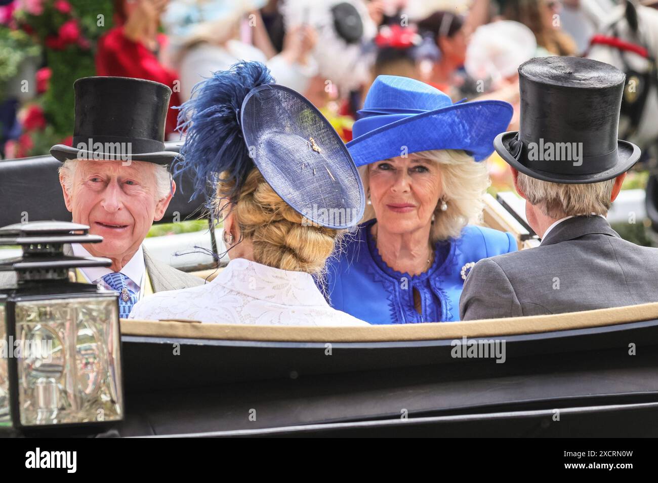 Ascot, Berkshire, UK. 18th June, 2024. King Charles III and Queen