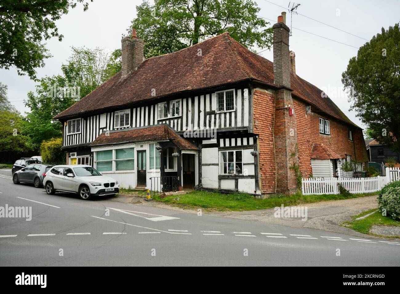 16th Century wood framed house in the village centre. Stock Photo