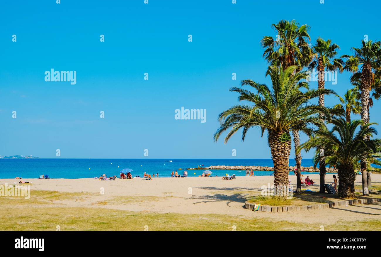 Cambrils, Spain - June 9, 2024: Detail of Ardiaca Beach in Cambrils ...