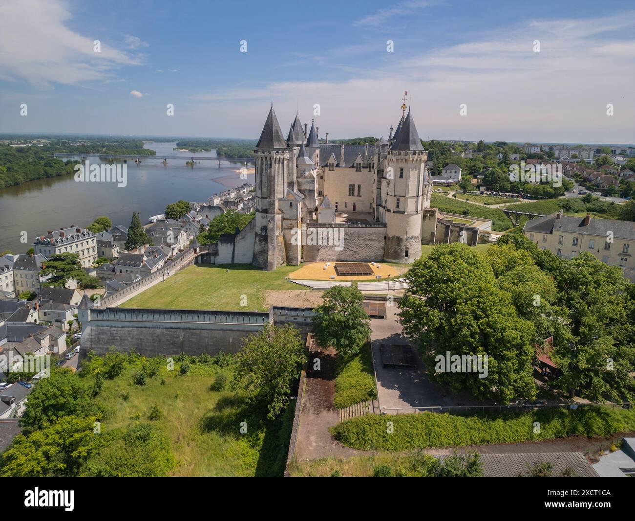 Aerial view of chateau de saumur hi-res stock photography and images ...