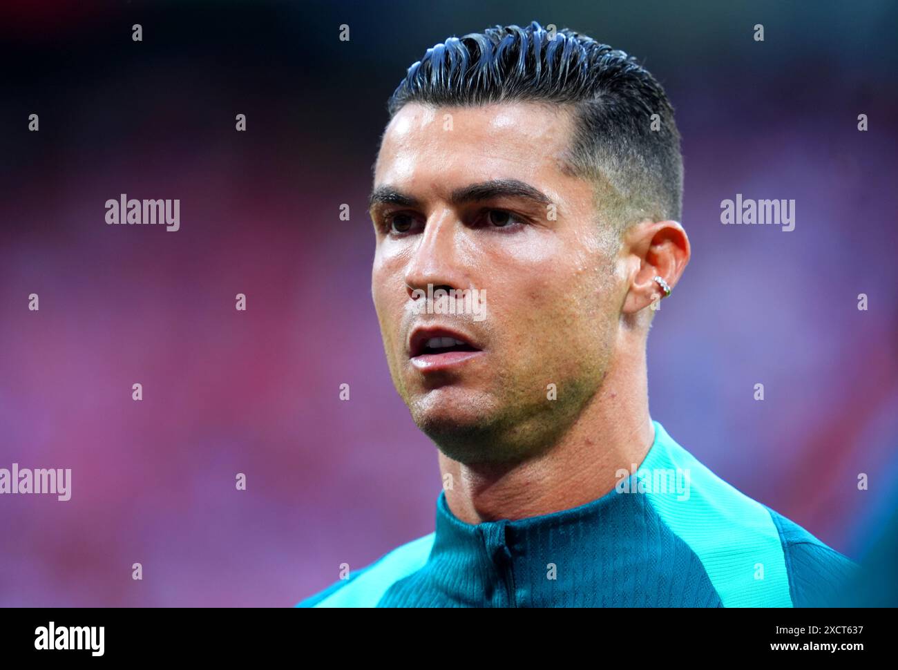 Portugal's Cristiano Ronaldo during the pre-match warm up ahead of the ...