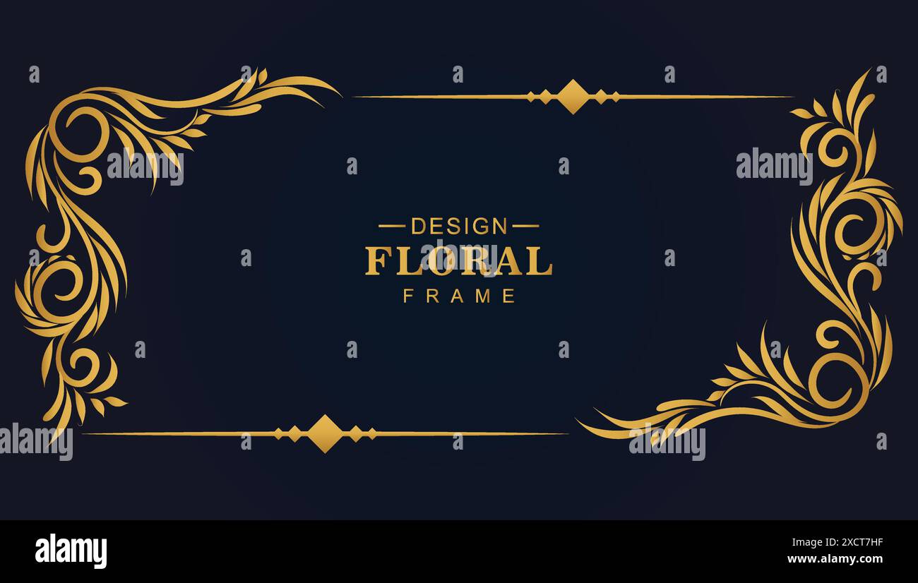 Ornamental golden decorative floral frame background Stock Vector Image ...