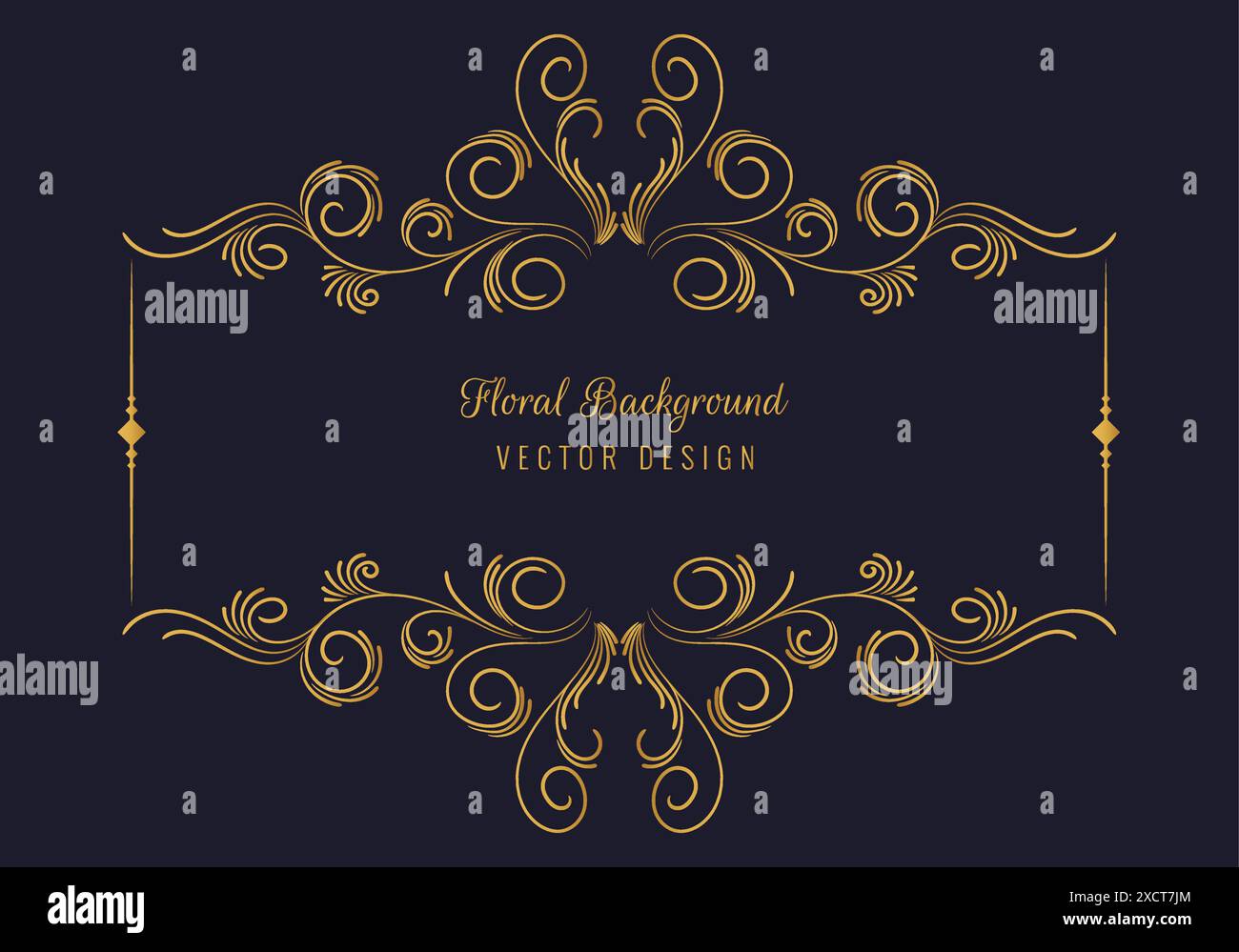 Elegant decorative golden floral frame background Stock Vector Image ...