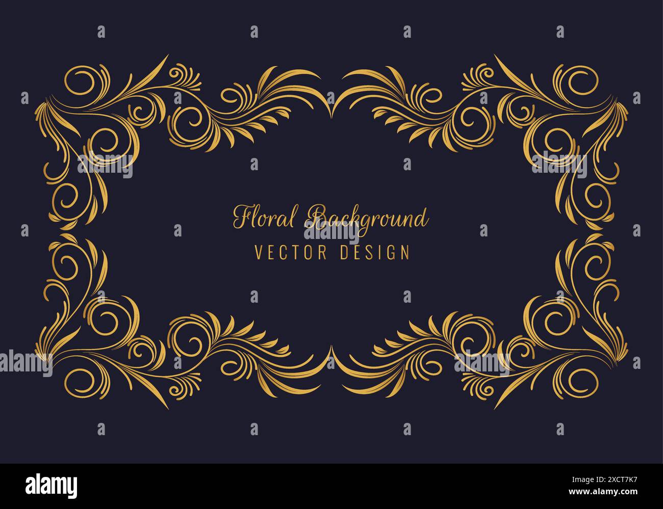Elegant decorative golden floral frame background Stock Vector Image ...