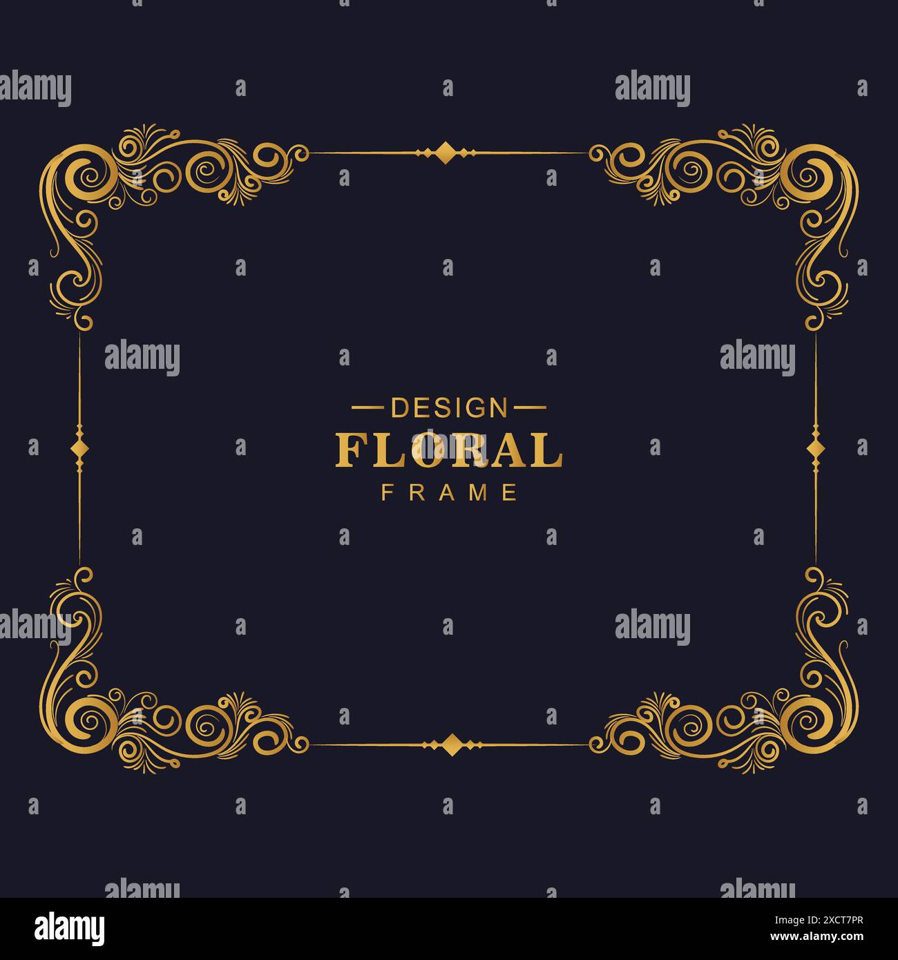 Ornamental golden decorative floral frame design Stock Vector Image ...