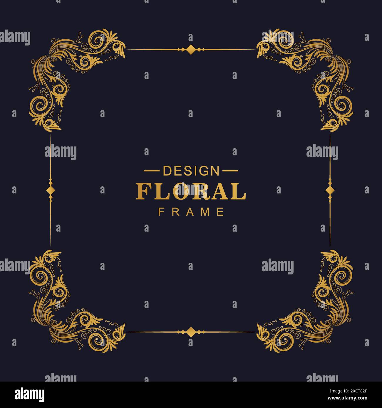 Ornamental golden decorative floral frame design Stock Vector Image ...
