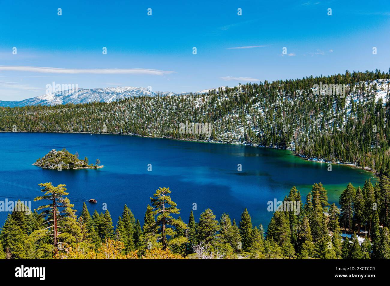 Emerald Bay viewed from Inspiration Point; Lake Tahoe; California; USA ...