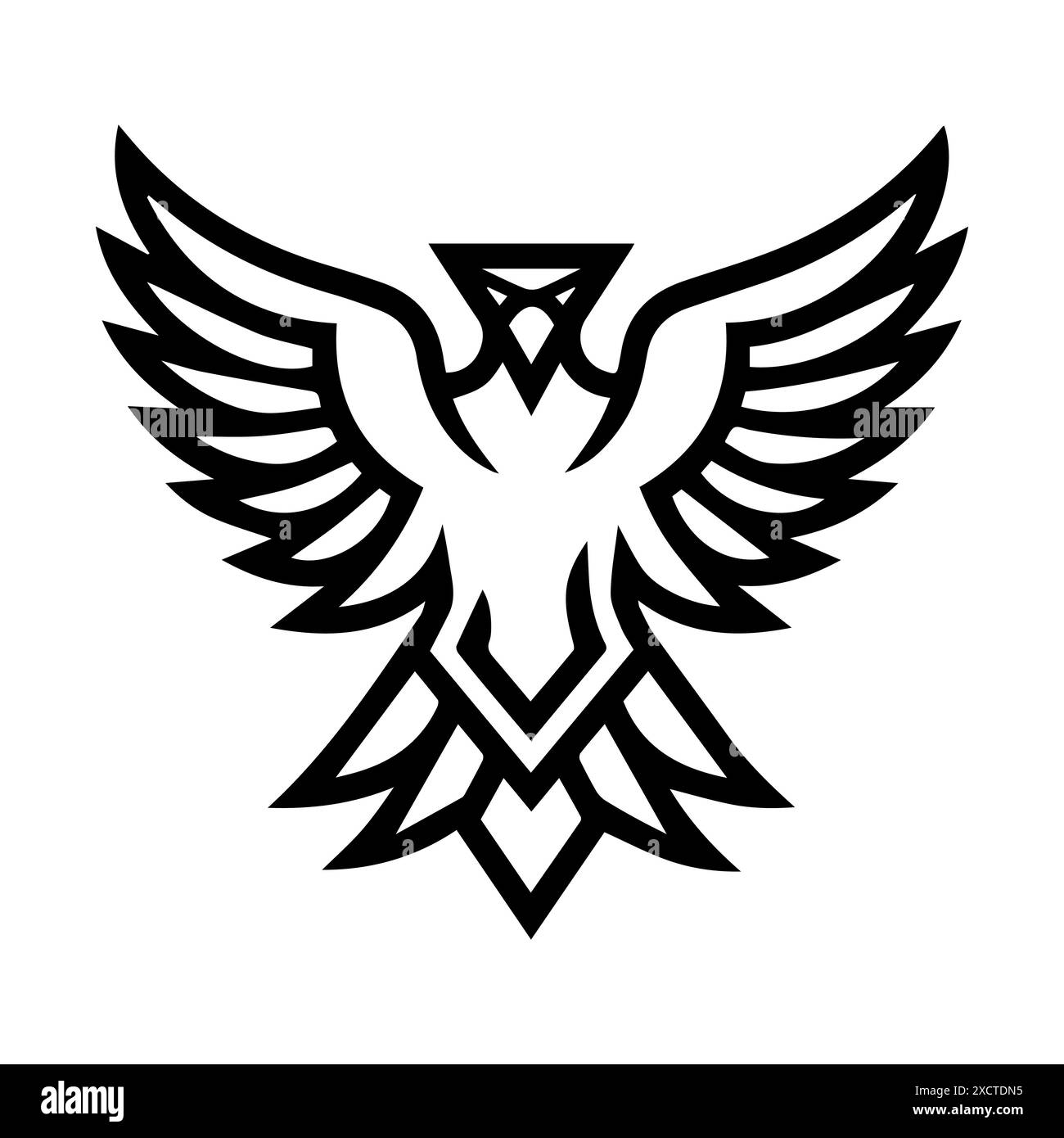 Abstract Eagle logo or modern line icon. Vector line art and icon ...