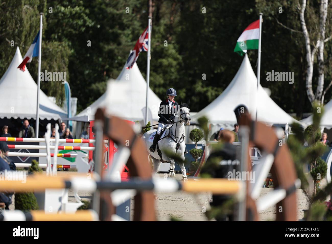 Laura Collett of Great Britain with Hester during the CCI5* showjumping at the Longines