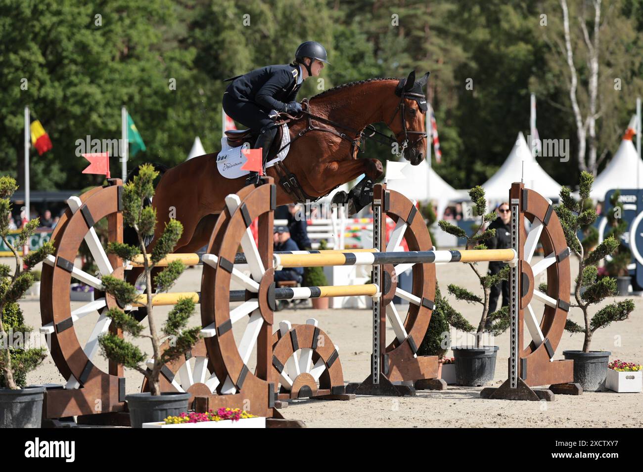 Libussa Lübbeke of Germany with Caramia 34 during the CCI5* showjumping at the Longines
