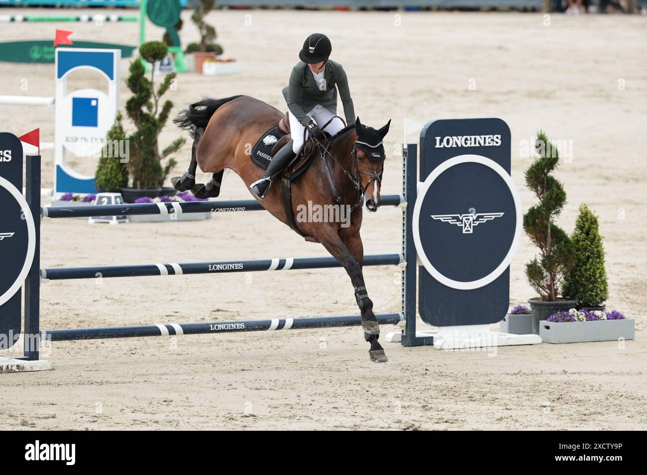 Julia Krajewski of Germany with Nickel 21 during the CCI4*S Meßmer Trophy showjumping at the
