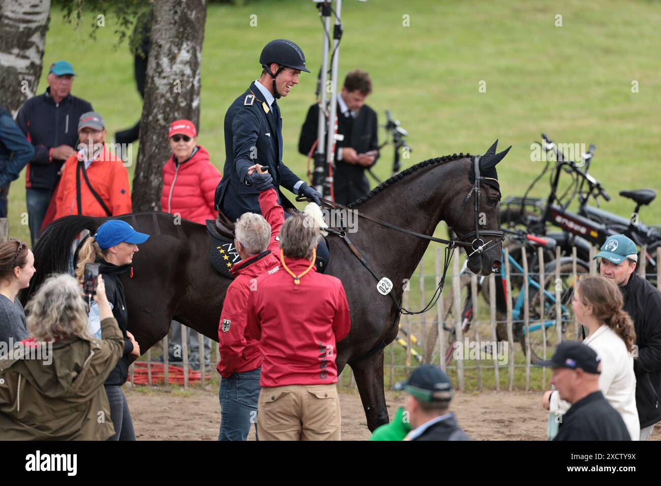 Jerome Robine of Germany with Black Ice during the CCI4*S Meßmer Trophy showjumping at the