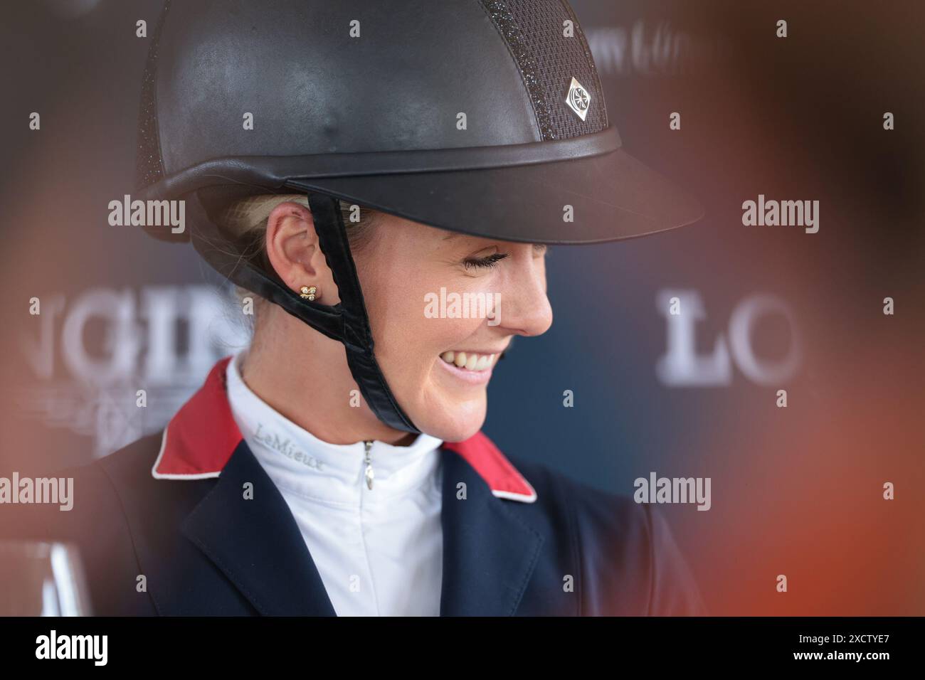 Yasmin Ingham of Great Britain during the CCI4* winners’ press