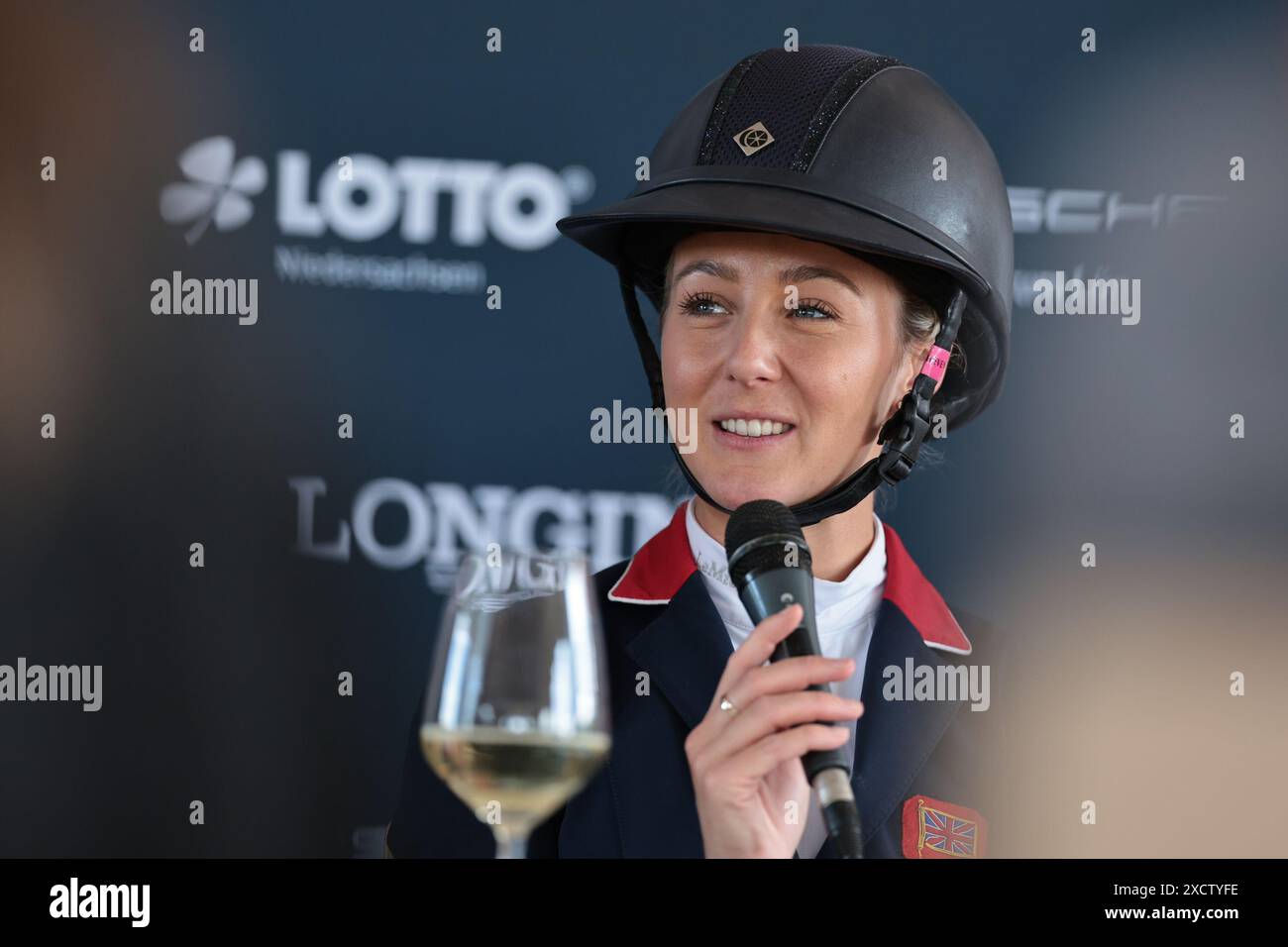 Yasmin Ingham of Great Britain during the CCI4* winners’ press