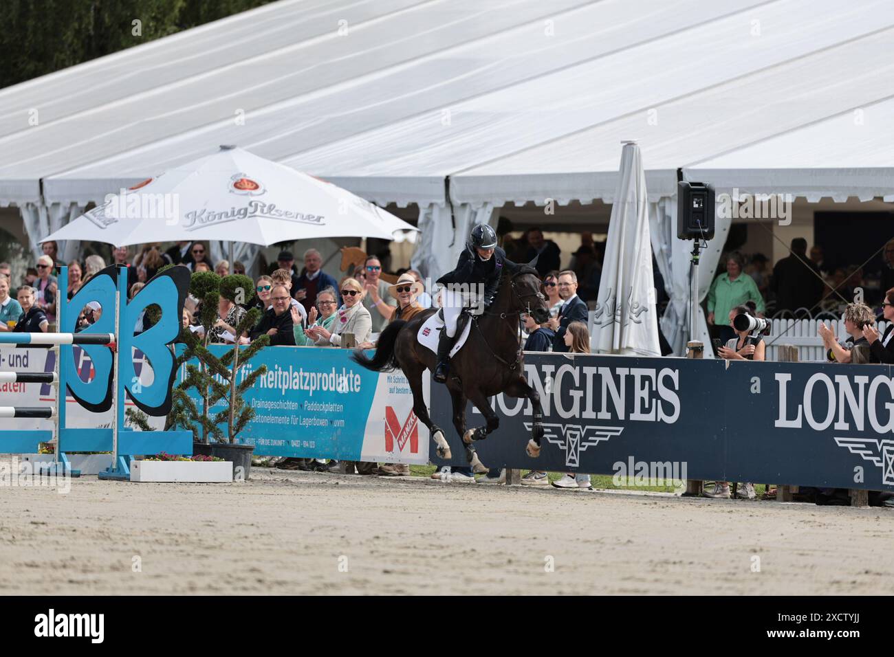 Kirsty Chabert of Great Britain with Opposition Heraldik Girl during the CCI5* showjumping at