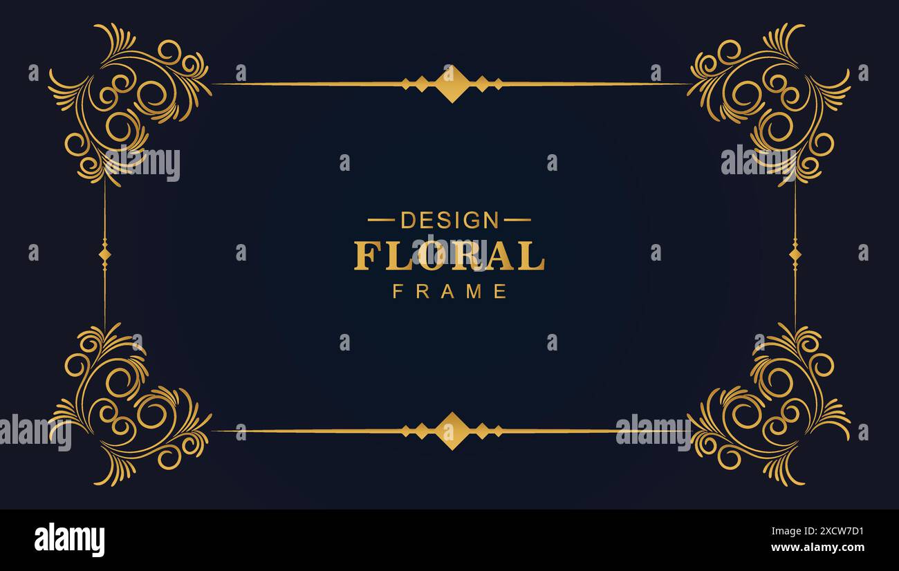Ornamental golden decorative floral frame Stock Vector Image & Art - Alamy