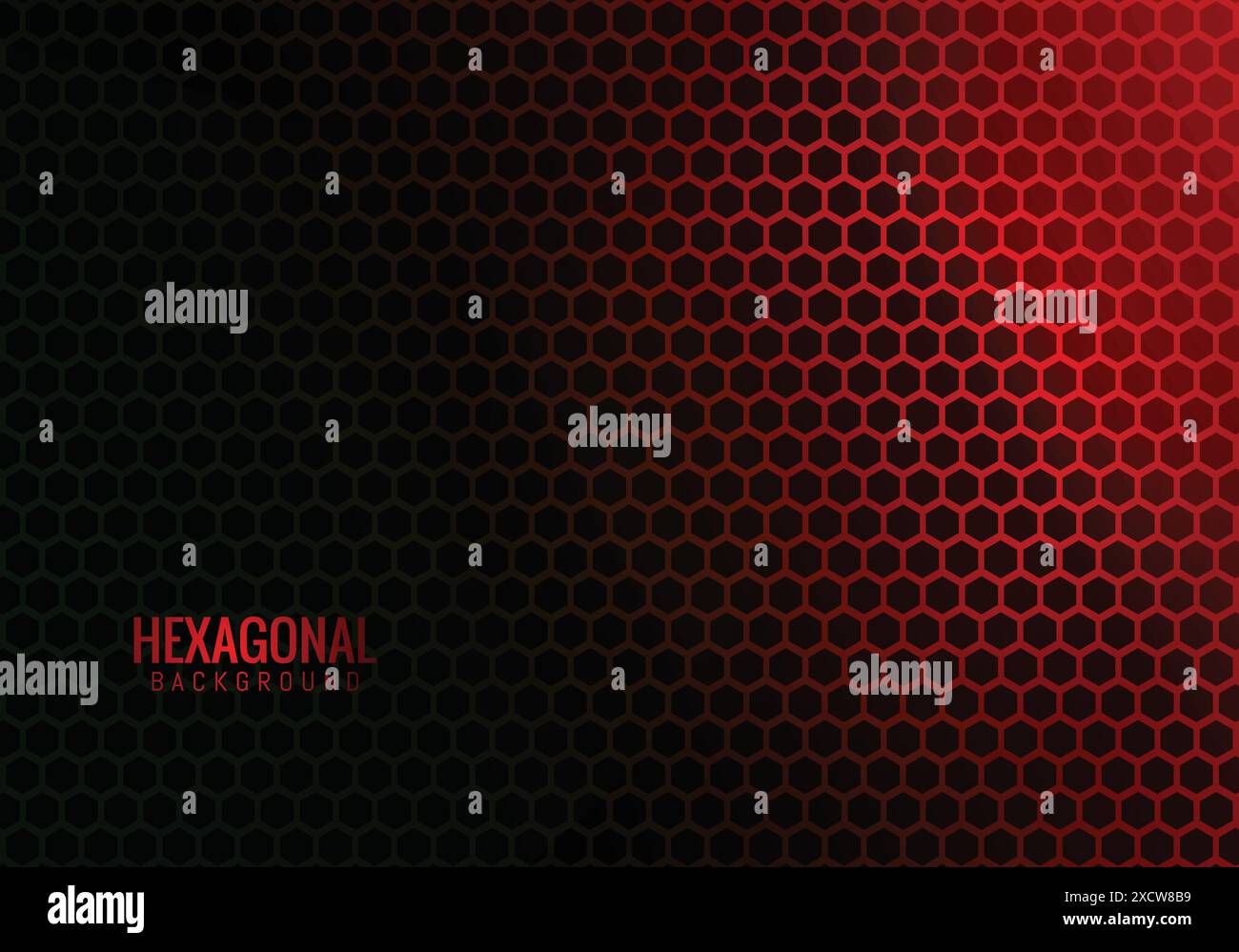 Abstract hexagonal technology red background Stock Vector