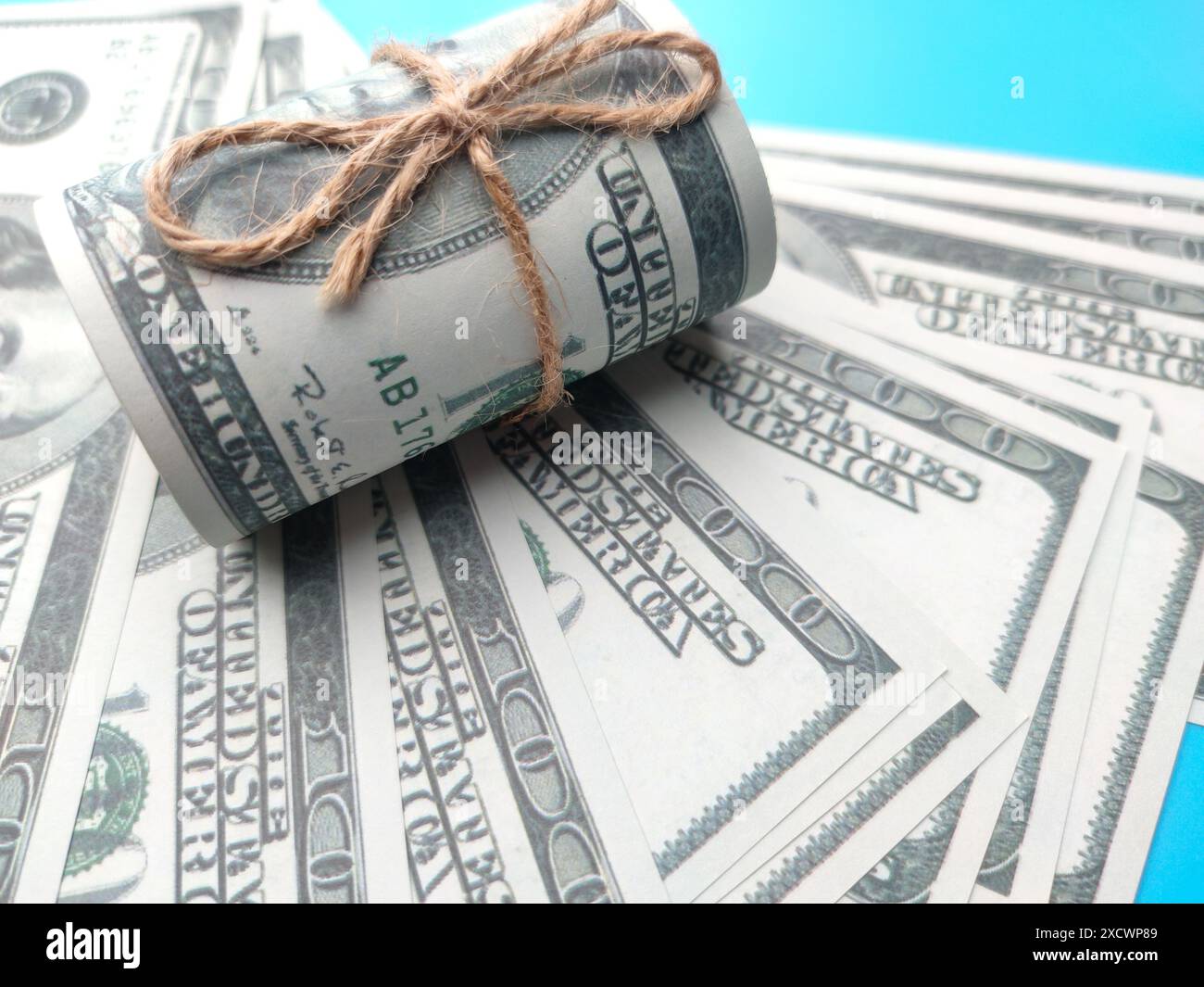 Closeup dollar banknotes money.Money laundering concept.Business concept Stock Photo