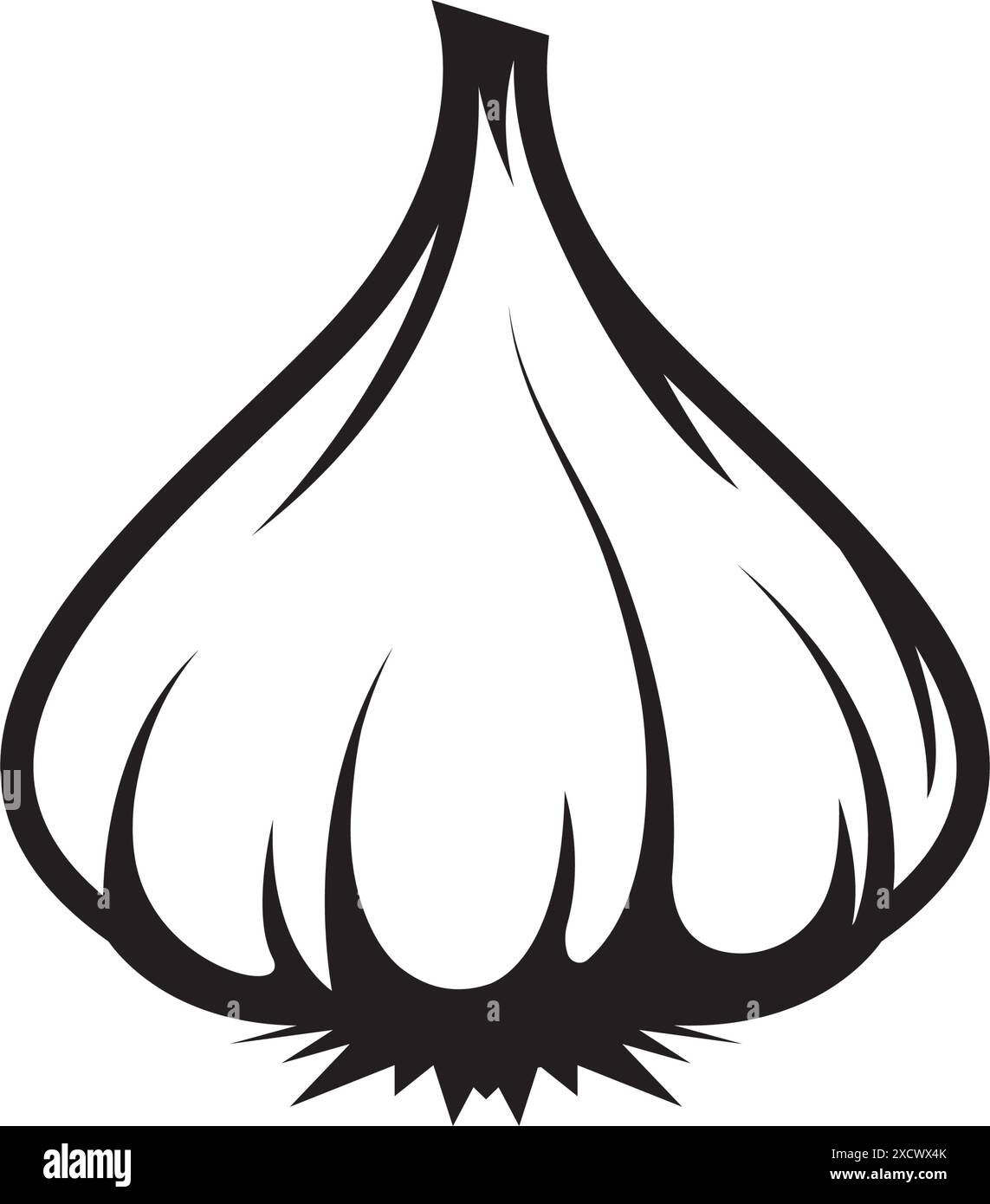 black line garlic icon vector concept element design template Stock ...