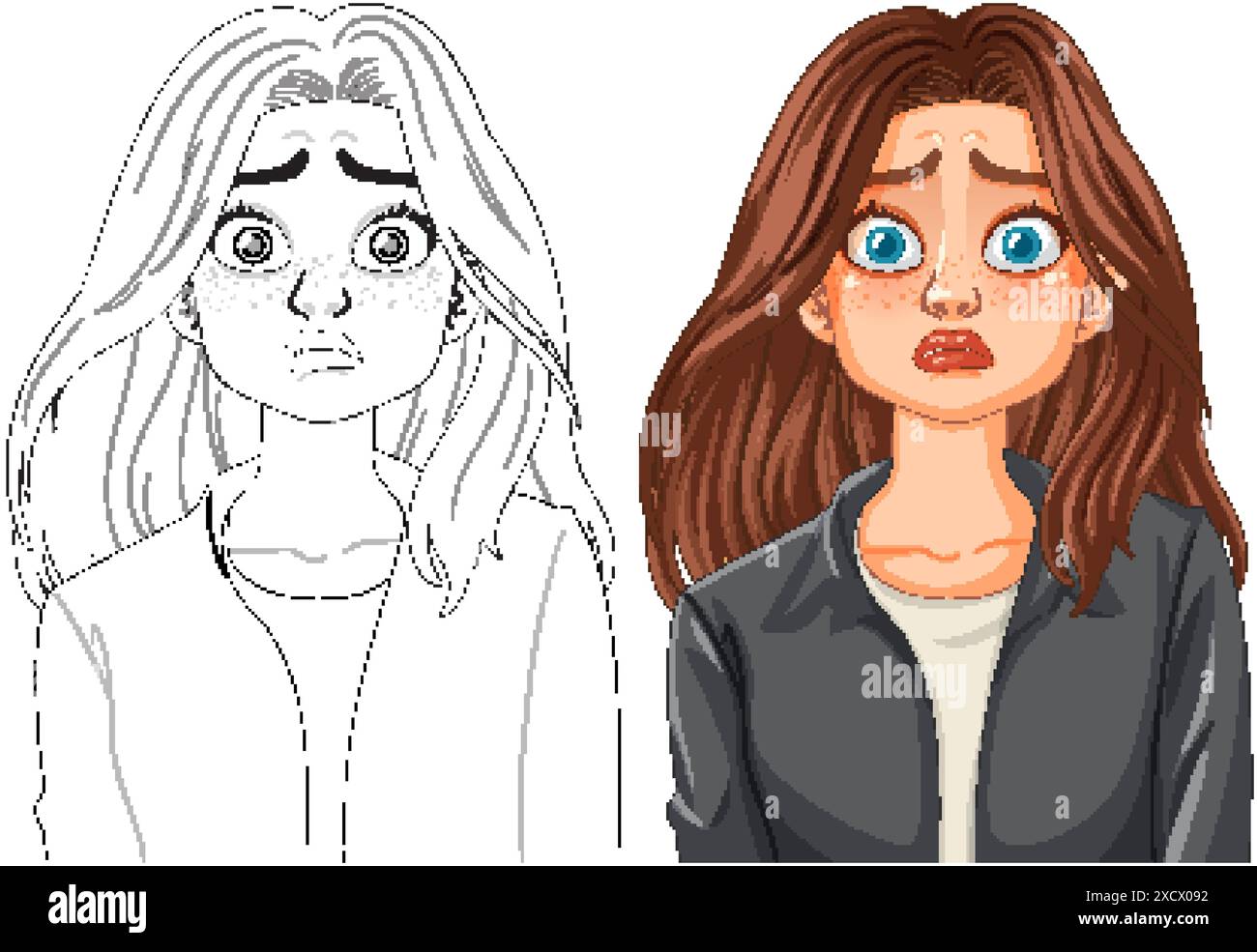 Worried and concerned Stock Vector Images - Alamy