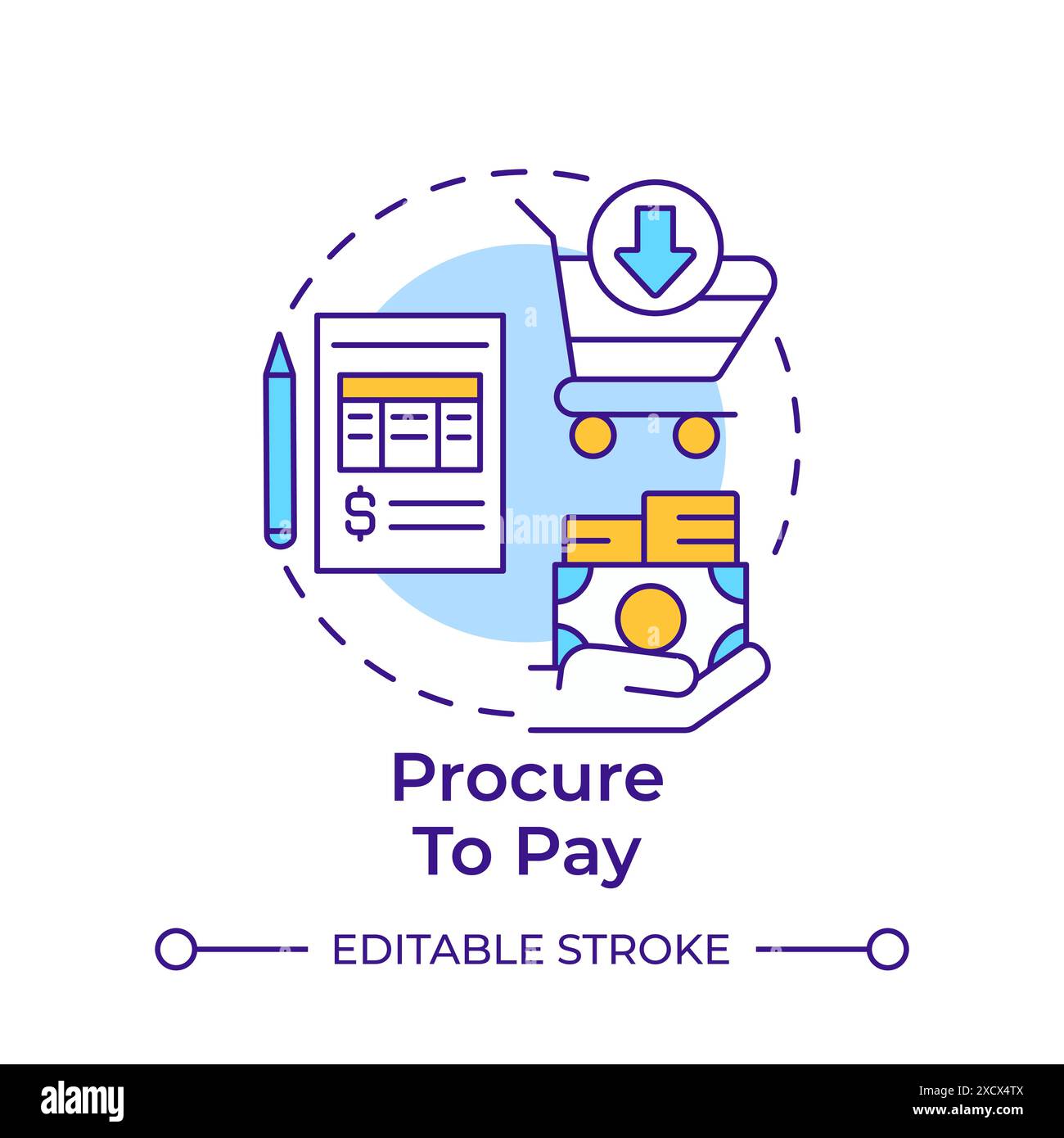 procure-to-pay-multi-color-concept-icon-stock-vector-image-art-alamy