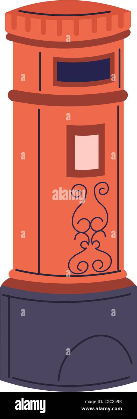 Red Postbox Flat Vector illustration Stock Vector Image & Art - Alamy
