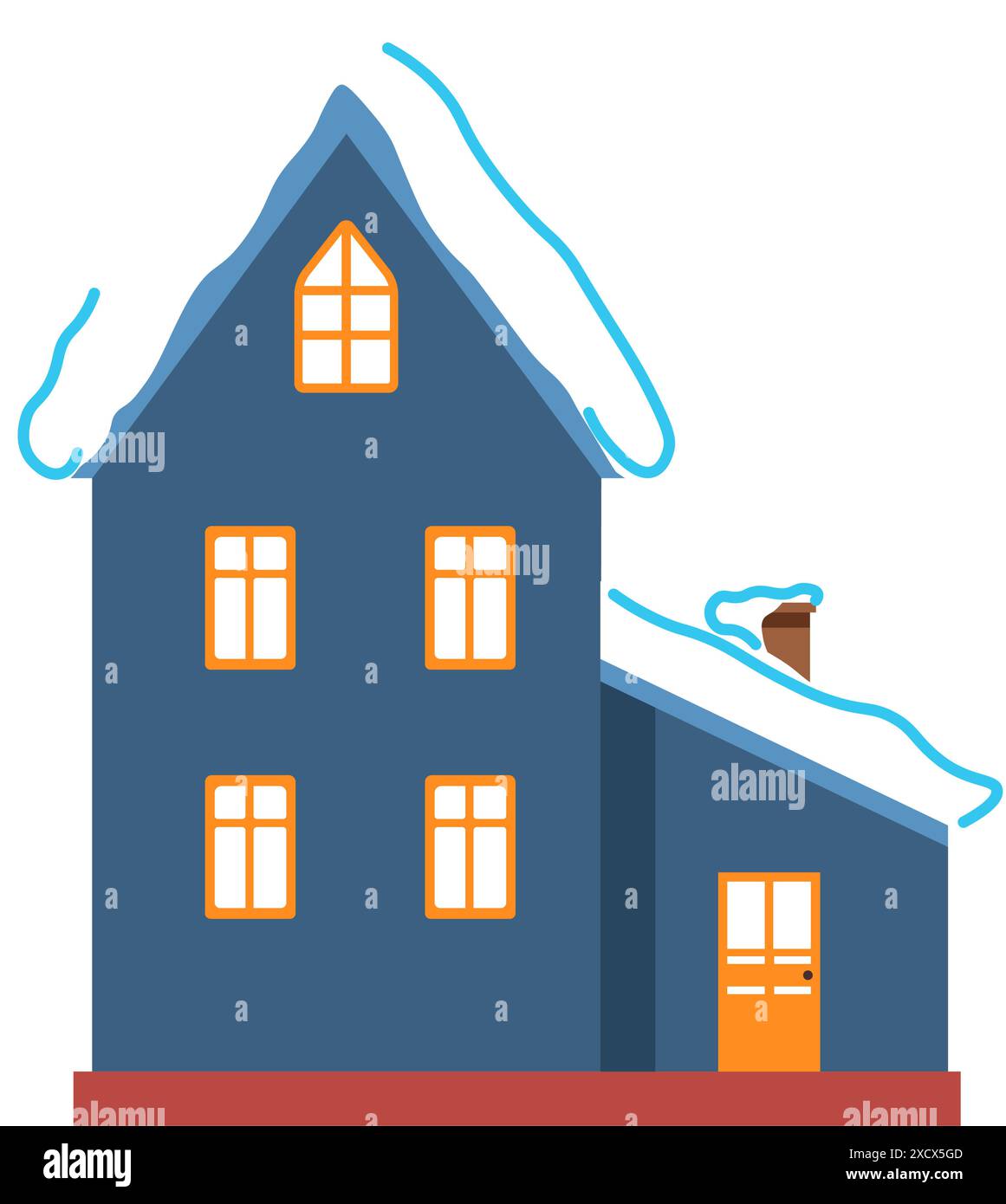 Blue House Winter Illustration vector Stock Vector Image & Art - Alamy