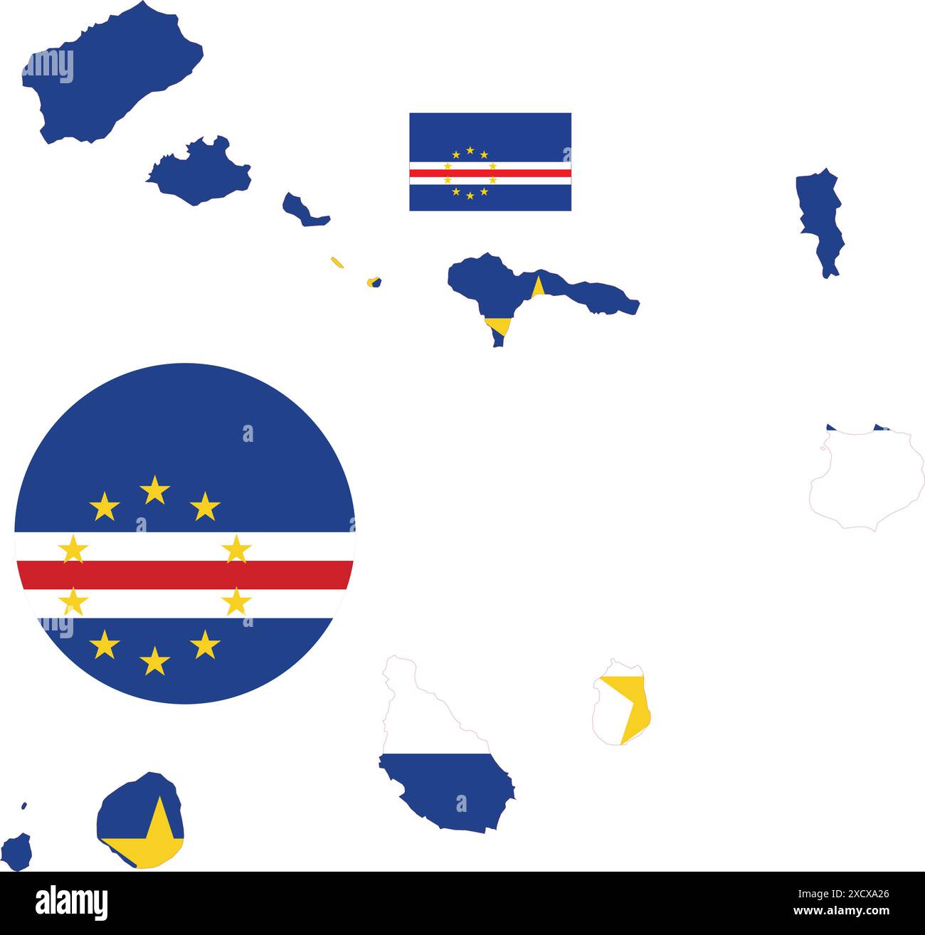 Cape Verde Map and Flag Stock Vector Image & Art Alamy