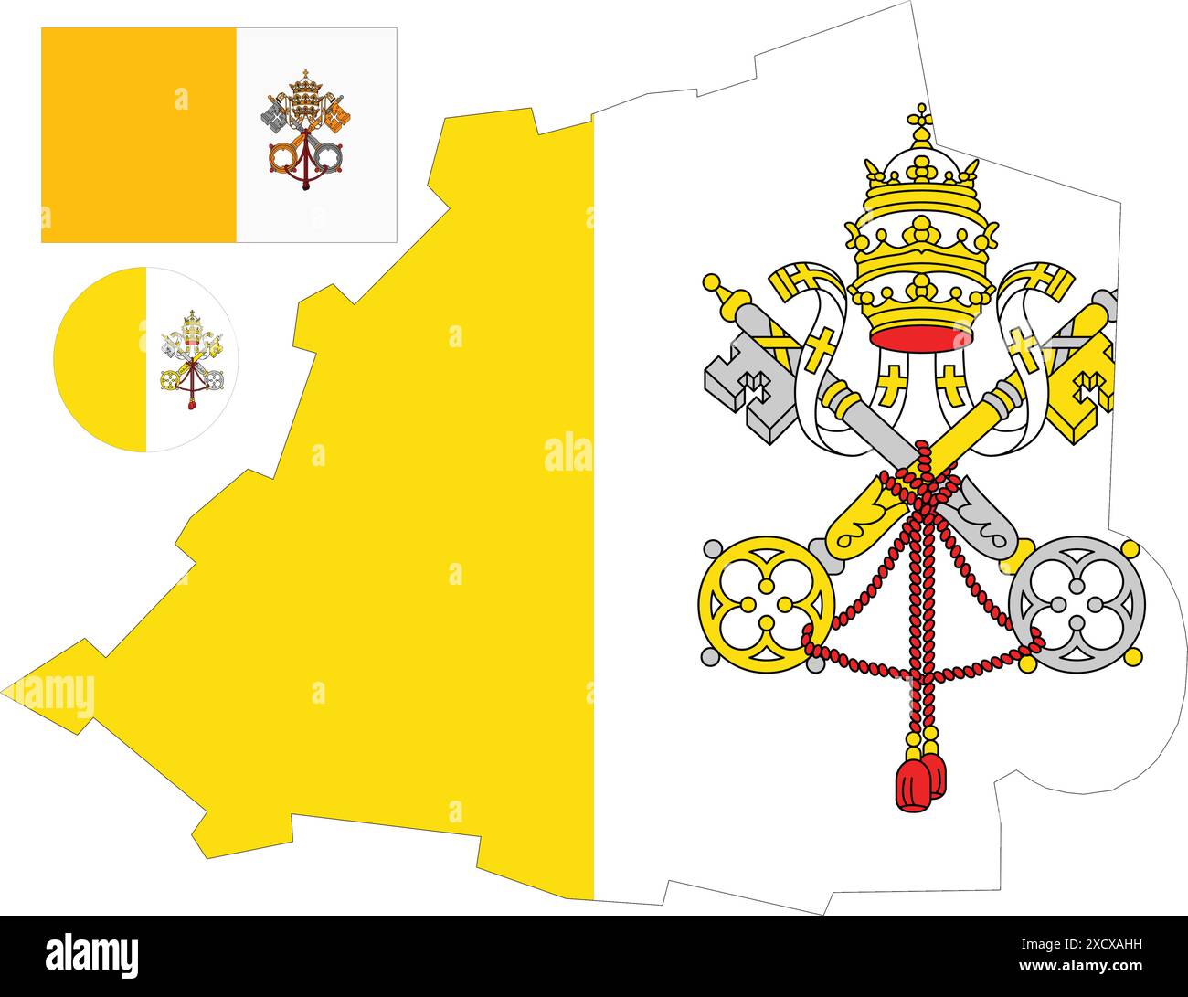 Vatican city political map city - Vatican City Map And Flag 2XCXAHH