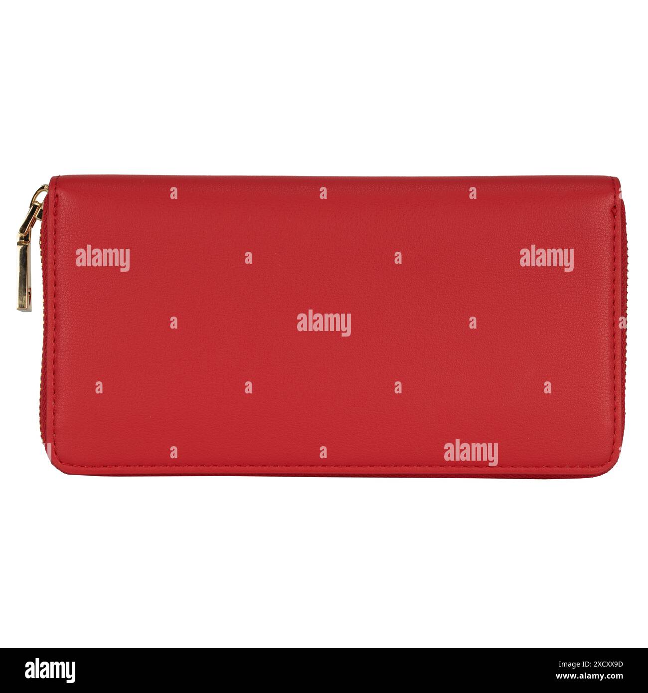 Red Leather Wallet Isolated on White Stock Photo