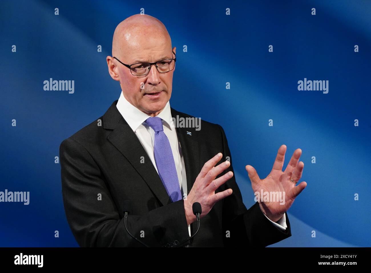 Scottish First Minister And Snp Leader John Swinney Speaking During The
