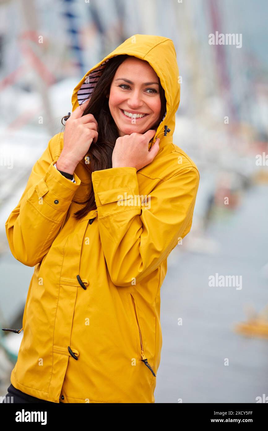 Dark yellow raincoat sales