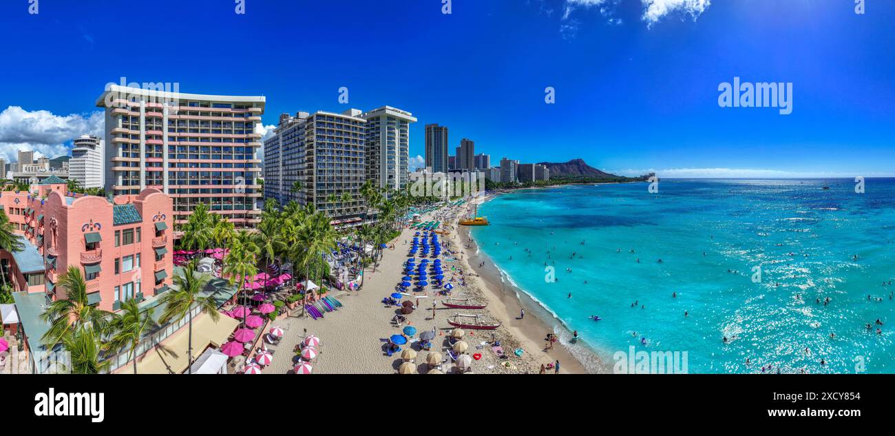 Waikiki beach people on sand hi-res stock photography and images - Alamy